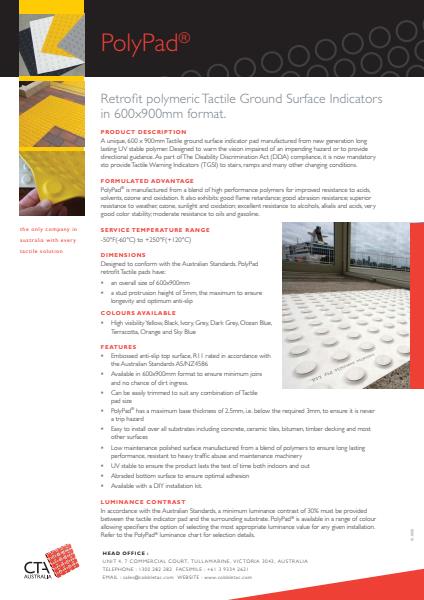 PolyPad Retrofit Polymeric Tactile Ground Surface Indicators