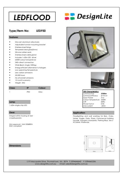 DesignLite LED Flood LightsProduct Information