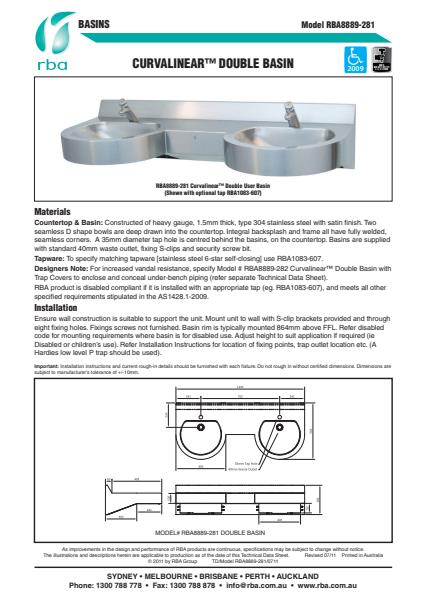 Curvalinear Stainless Steel Double Basin