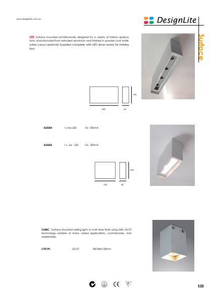 DesignLite LED Surface Mounted Light Product Information