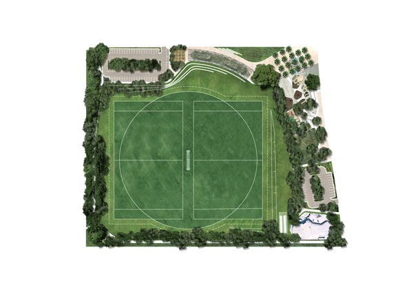 Marsden Park Amenities will provide change rooms for sports teams, a covered outdoor community space, a small kiosk and public toilet facilities for a new suburban community in Marsden Park.