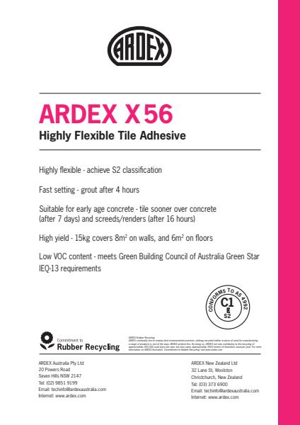 ARDEX X 56 - Highly Flexible Tile Adhesive