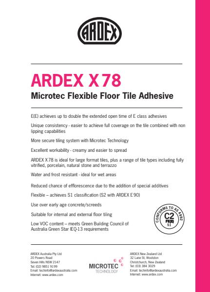 ARDEX X 78 -  Microtec Flexible Floor Tile Adhesive