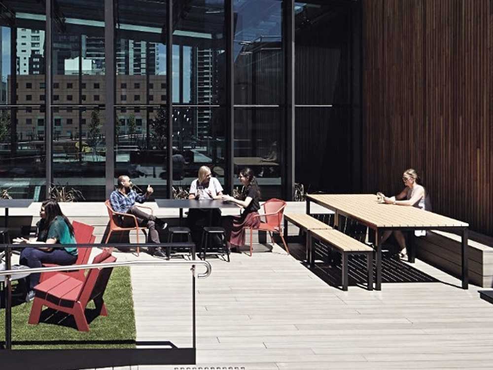 EcoDecking installed in commercial plaza
