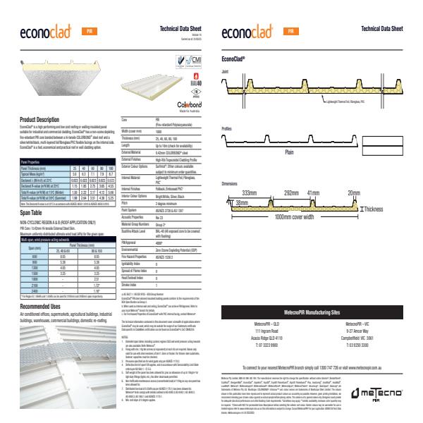 EconoClad Tech Data Sheet