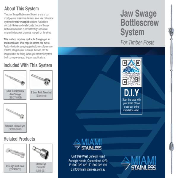 Jaw Swage bottlescrew flip toggle system Timber brochure
