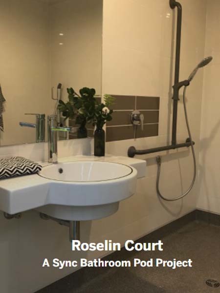 Sync&rsquo;s bathroom pod for Roselin Court
