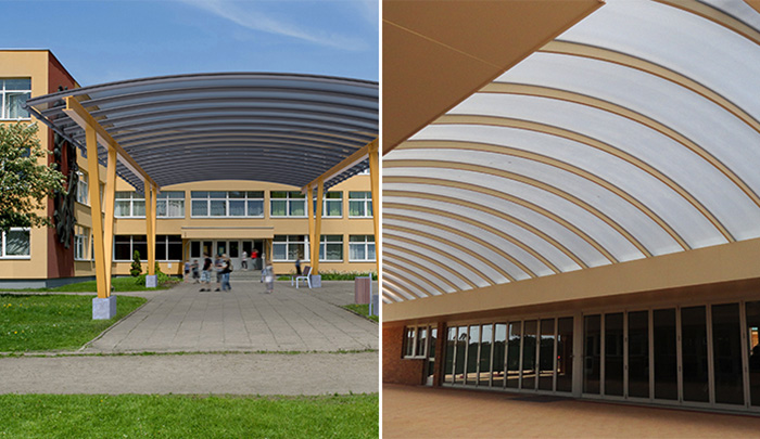 Polycarbonate school canopy