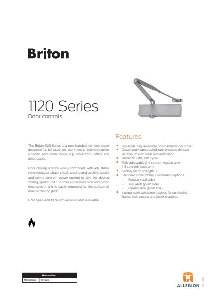 Allegion 2021 Commercial Product Catalogue Briton 1120 Series