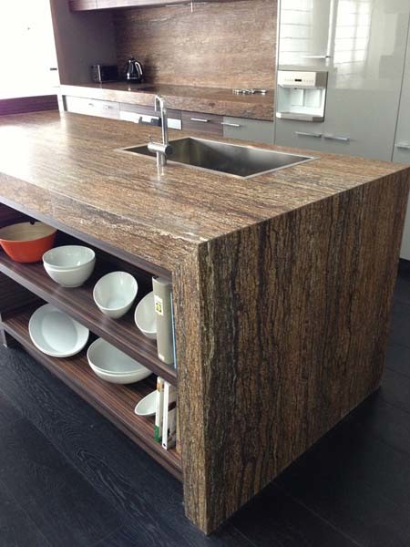 Natural stone kitchen countertop
