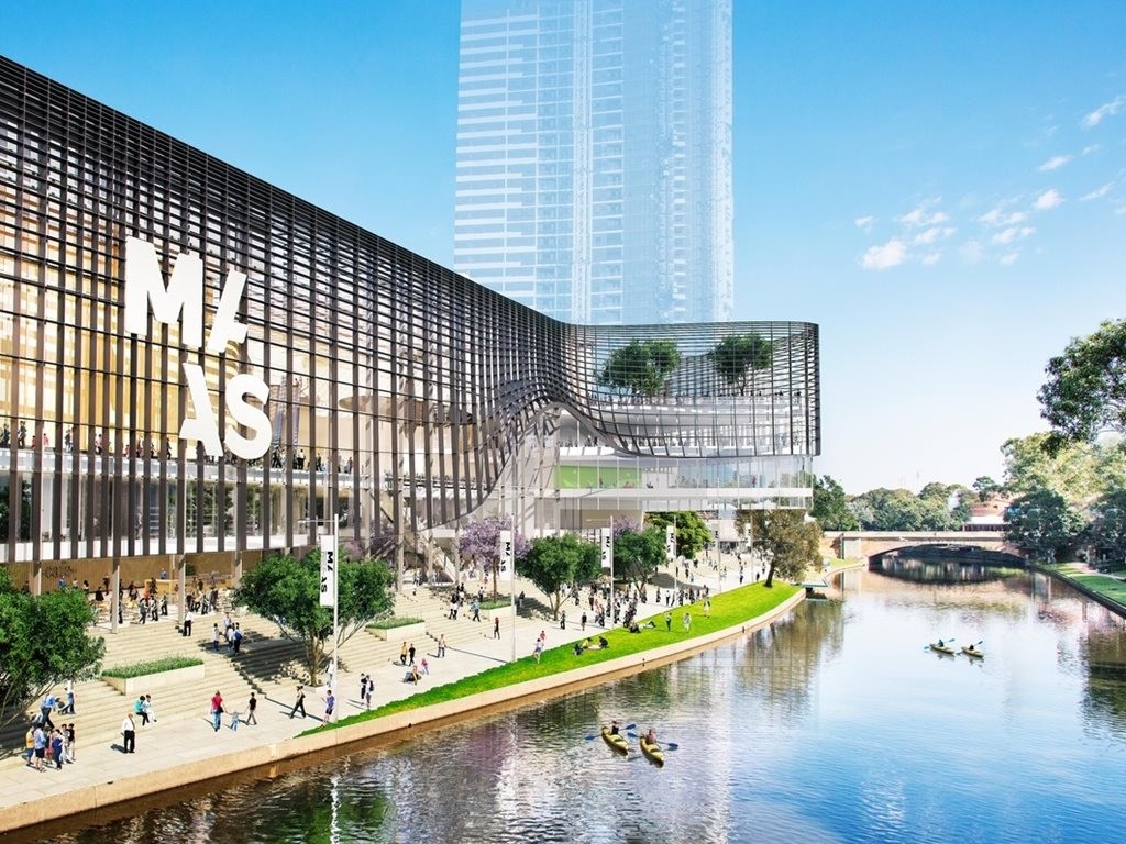 Indicative render of the proposed new Powerhouse Museum in Parramatta&nbsp;(Courtesy NSW Government)
