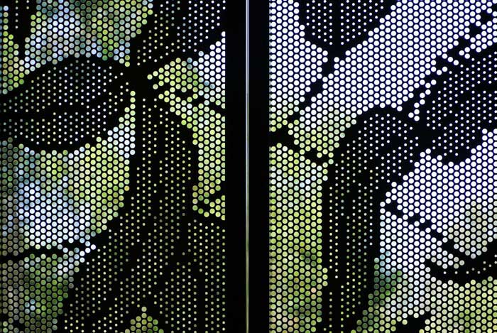 Perforated metal screen leaf design