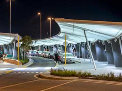 MakMax fabric canopies at Perth Airport
