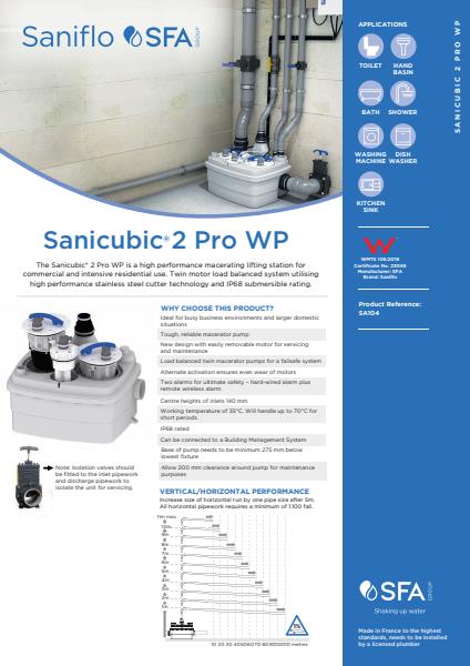 Sanicubic 2 Pro WP Product Sheet