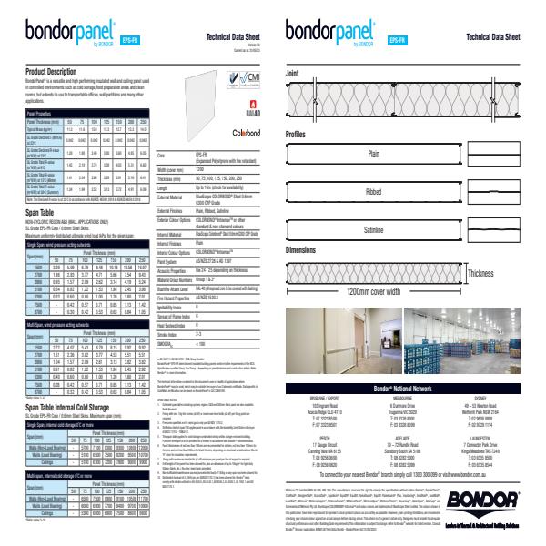 BondorPanel Tech Data Sheet