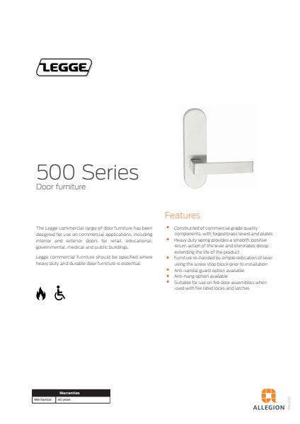 Legge 500 Series Product Catalogue 