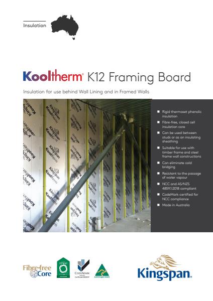 Kooltherm K12 Framing Board Product Datasheet