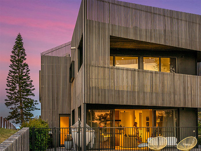 Exterior building facade with Western Red Cedar from Cedar Sales