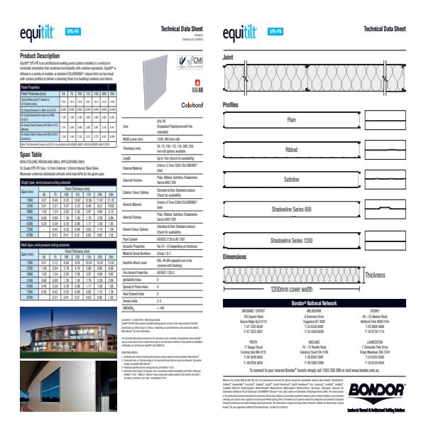 Equitilt Technical Data Sheet