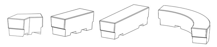 Concrete furniture modules