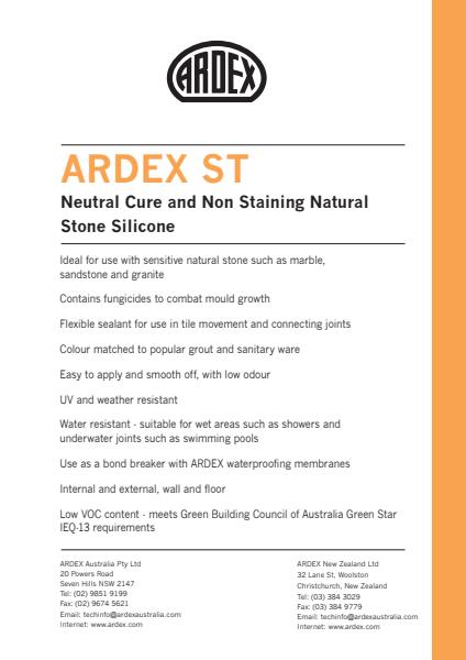 ARDEX ST Neutral Cure and Non Staining Natural Stone Silicone