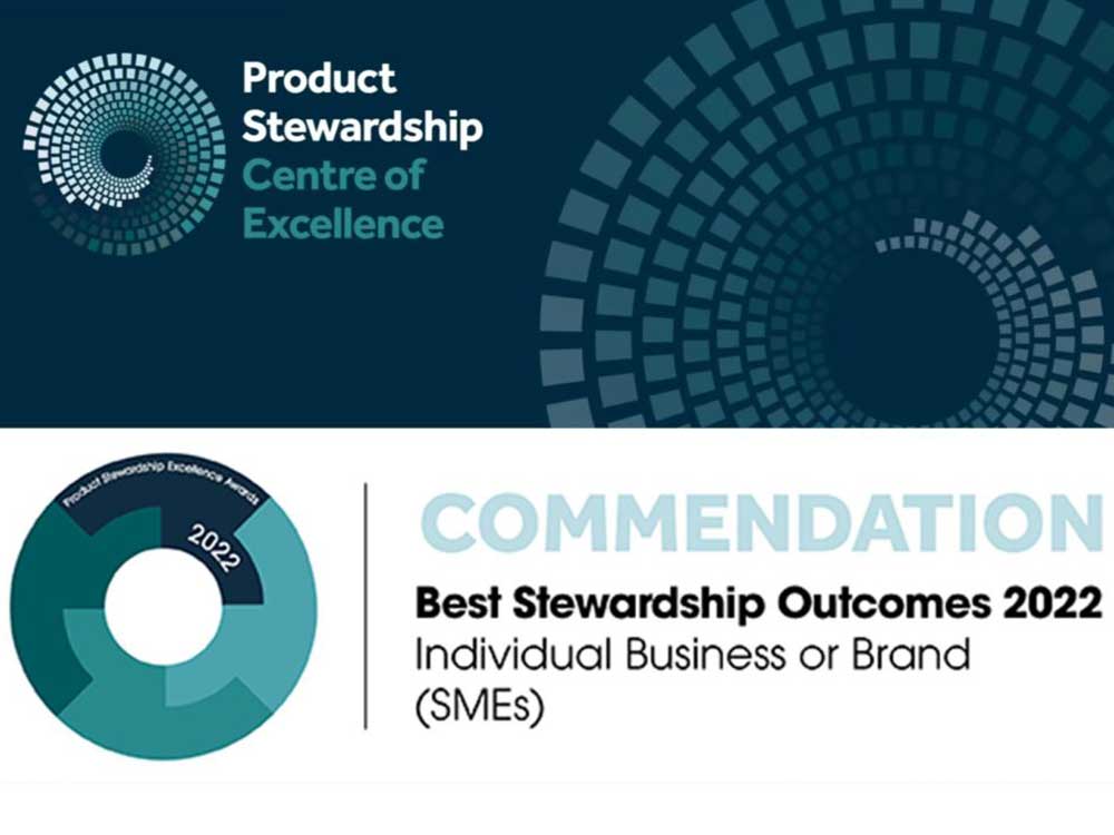 Commendation in the Product Stewardship Centre of Excellence’s 2022 Excellence Awards