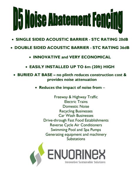 Noise Abatement Fencing Specifications
