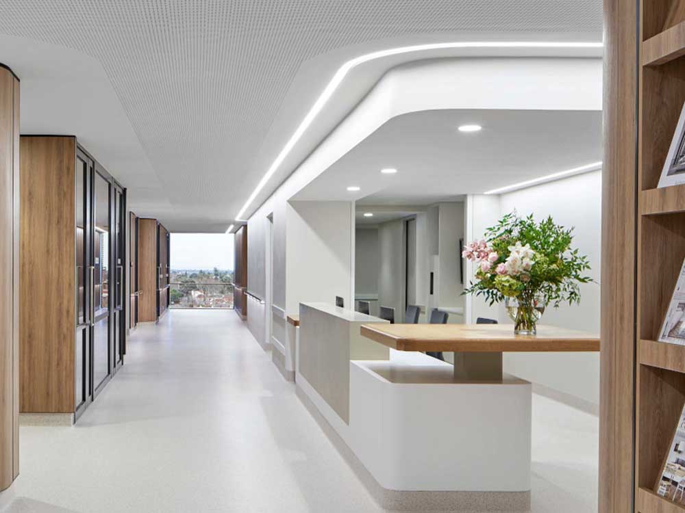 Gandel Wing, Staff Station, Cabrini Hospital; Design by Mark Healey of Bates Smart