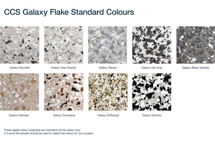 Galaxy Flake Floor Standard Colours
