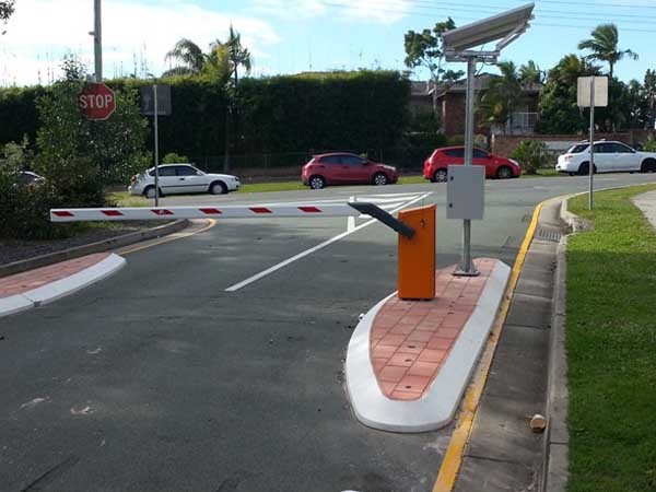 Magnetic&rsquo;s solar powered boom gate controls access to the reserved parking area
