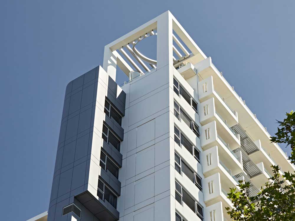 Vitradual solid aluminium cladding on a building on Macleay Street, Potts Point NSW 