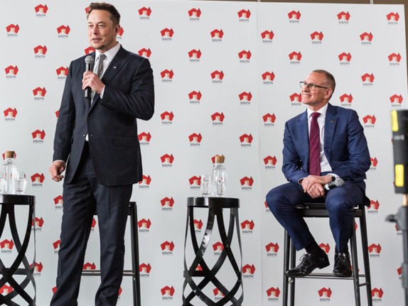 Elon Musk&rsquo;s company Tesla will build the world&rsquo;s largest lithium storage facility at a wind farm in South Australia by the end of this year. Image:&nbsp;Andre Castellucci/InDaily/The Lead
