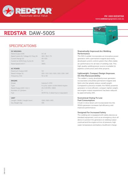 Redstar DAW-500S Welders