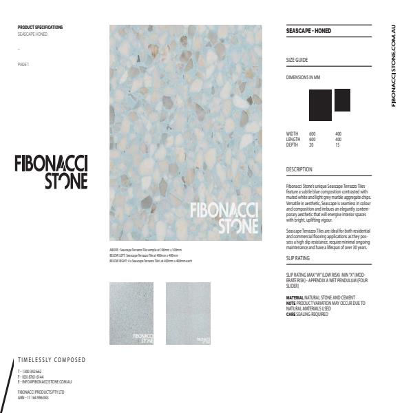 Fibonacci Stone Seascape Product Sheet