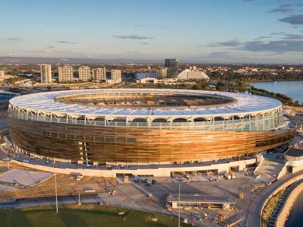 Architect-designed facade at Perth Stadium
