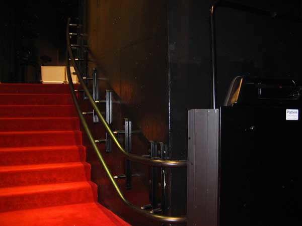 The two stairlifts in custom black blend in with the Playhouse environment
