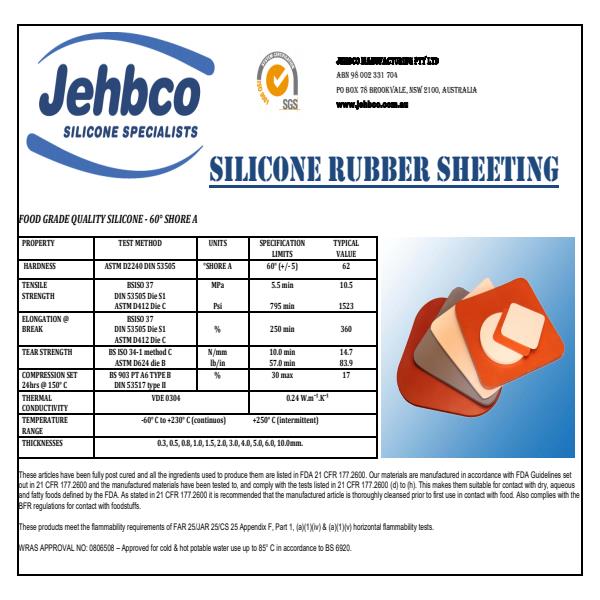 Silicone Rubber Sheeting Product Brochure 
