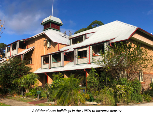 1988. Professional heritage studies are undertaken by Robertson and Hindmarsh, and a far better maintenance regime is undertaken as well as insertion of new buildings within the existing fabric.