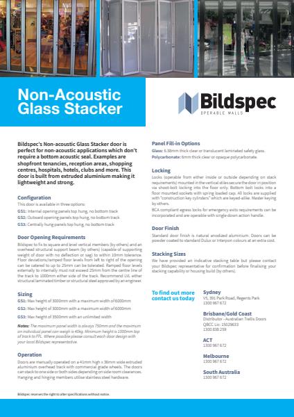 Bildspec Glass Stacking Door Brochure