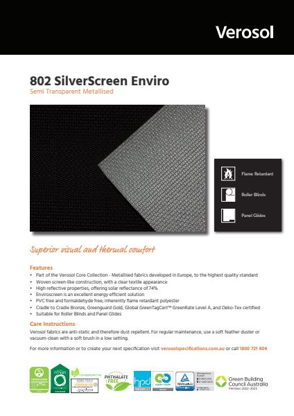 802 SilverScreen Enviro Specification