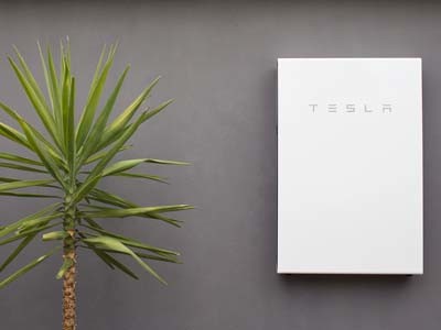 A Tesla Powerwall battery unit
