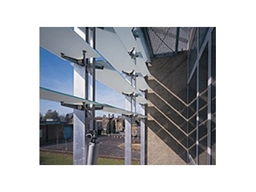 Automatic sun tracking solar shading louvre systems available from Colt Tollfab