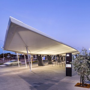 Woods Bagot designs floating winged canopies for Perth International Airport