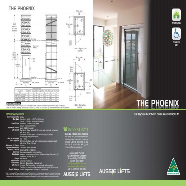 Aussie Lifts Phoenix brochure