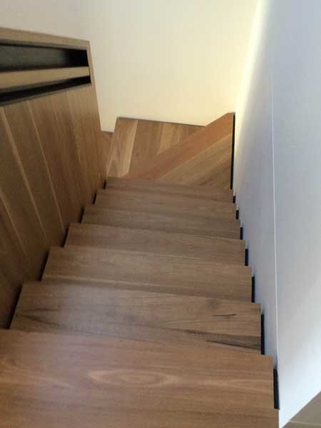 The DuraGrip PU sealer utilises perfectly round glass beads to increase slip resistance on timber stairs
