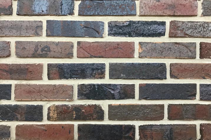 clinker brick wall multicoloured fired scorched brick look