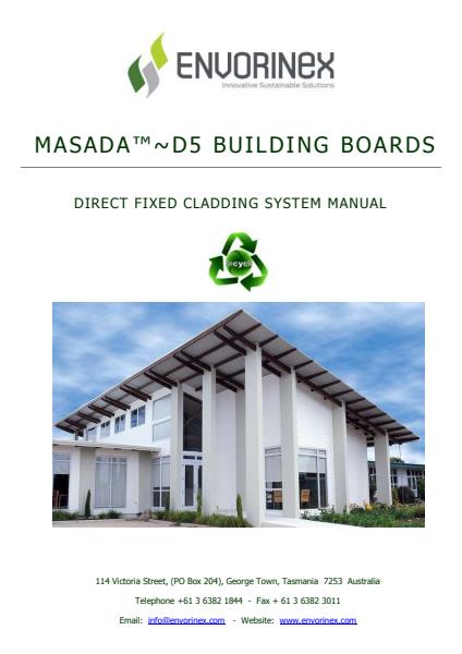 Masada D5 Building Board Fixing Manual