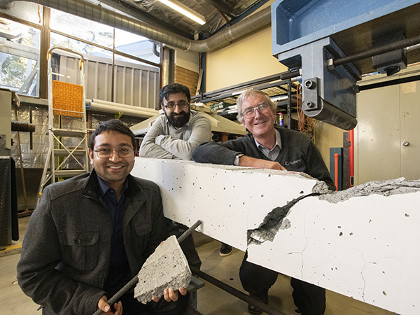 L-R: Mahbube Subhani, Kazem Ghabraie and Ross George. Image credit: Donna Squire, Deakin University.