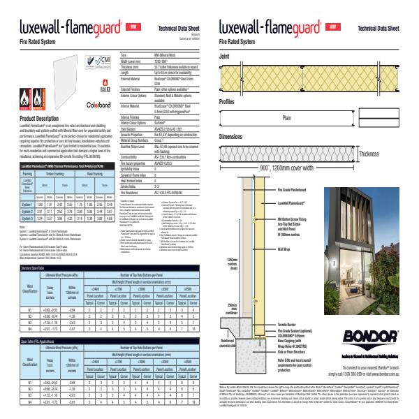 LuxeWall Flameguard Tech Data Sheets 