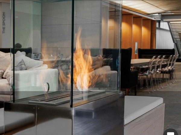 EcoSmart&rsquo;s XL900 fireplace customised by Wadsworth Design for Nu Skin USA

